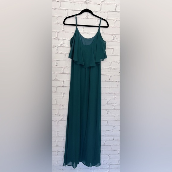 Show Me Your Mumu Caitlin Ruffle Maxi Dress Deep Jade Size Small - Picture 5 of 6